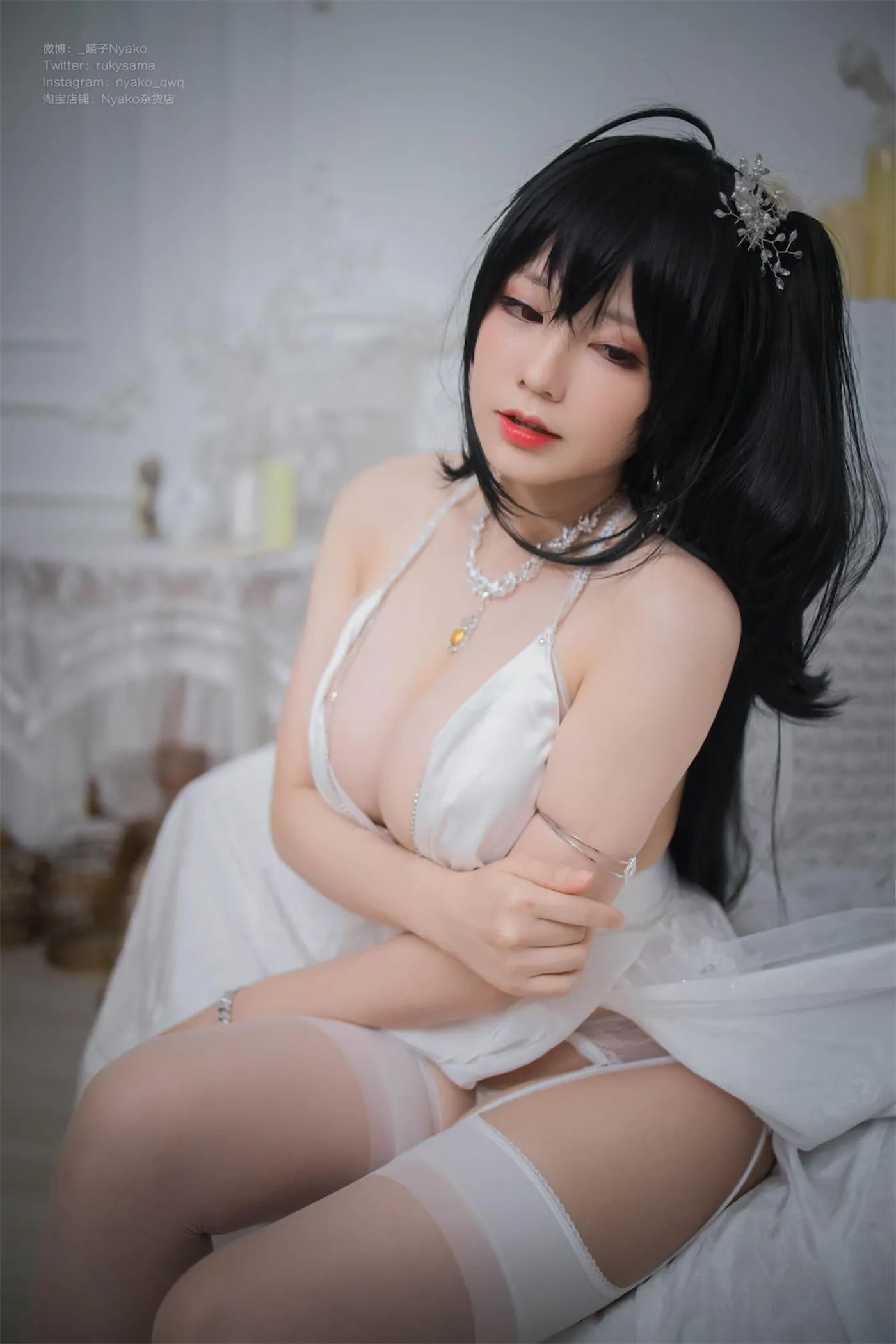 Nyako喵子 – NO.40 大凤纯白婚纱 [65P]插图8
